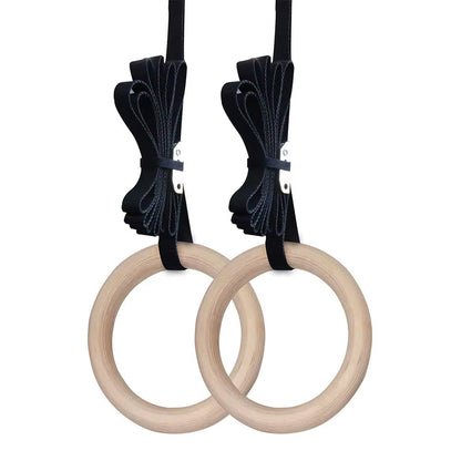 28/32MM Fitness Wooden Gymnastics Rings Fitness Home Gym Equipment Strength Training Gymnastics Equipment